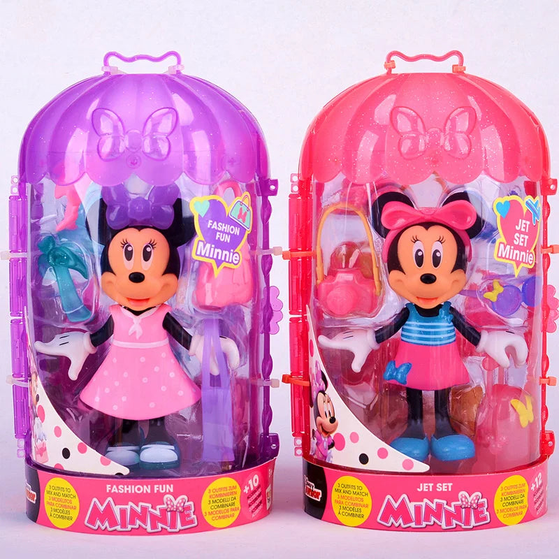 Disney Mickey Mouse Fashion Fun Minnie Beautiful Change Clothes Gifts Toy Model Anime Figures Collect Ornaments