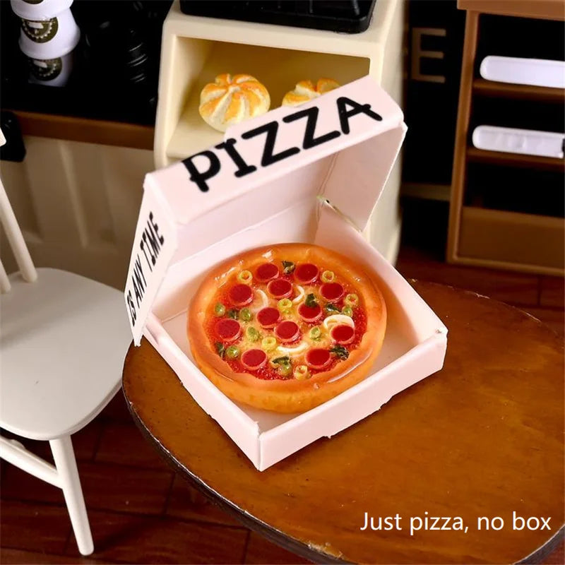 10 PCS Dollhouse Miniature Simulated Pizza Model Kitchen Food Accessories For Doll House Decor Kids Pretend Play Toys Gift