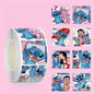 500/1000pcs/roll Disney Stitch Blue Kawaii Stickers Luggage Graffiti Toy Decals Decoration Sticker Gift Closure Sticker