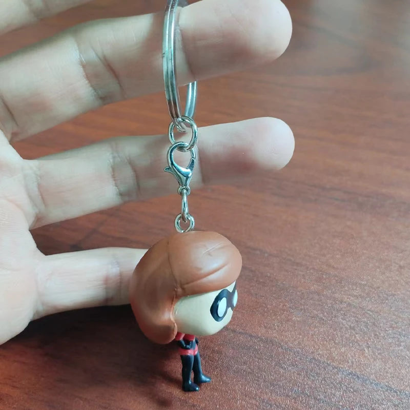 Disney Pixar Pocket Keychain The Incredibles ELASTIGIRL WRECK-IT RALPH MOANA MAUI Figure Model Toys for Children Christmas Gifts