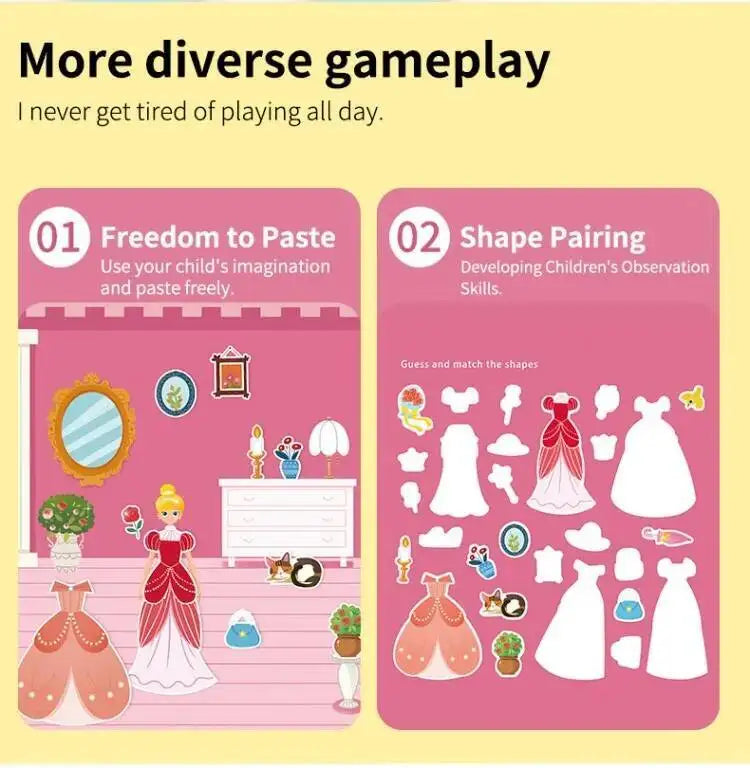 Reusable Sticker Books for Kids Jelly Bubble Scene Stickers DIY Puzzle Game Educational Learning Classic Toys for Children Gift