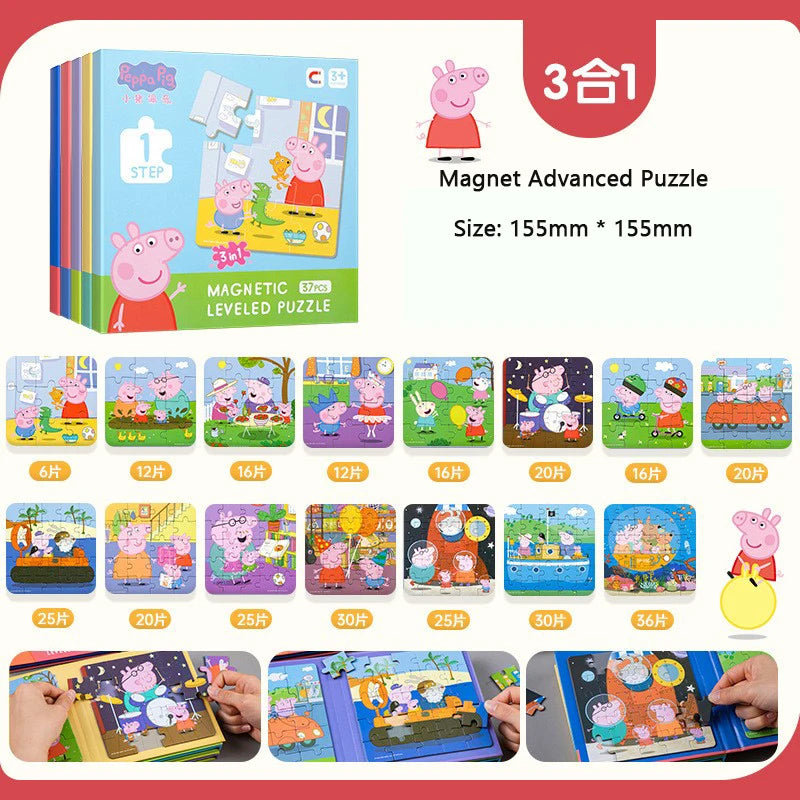 Peppa Pig Magnetic Puzzle Children's early Education Educational Toys George Character Cartoon Puzzle Birthday Gift