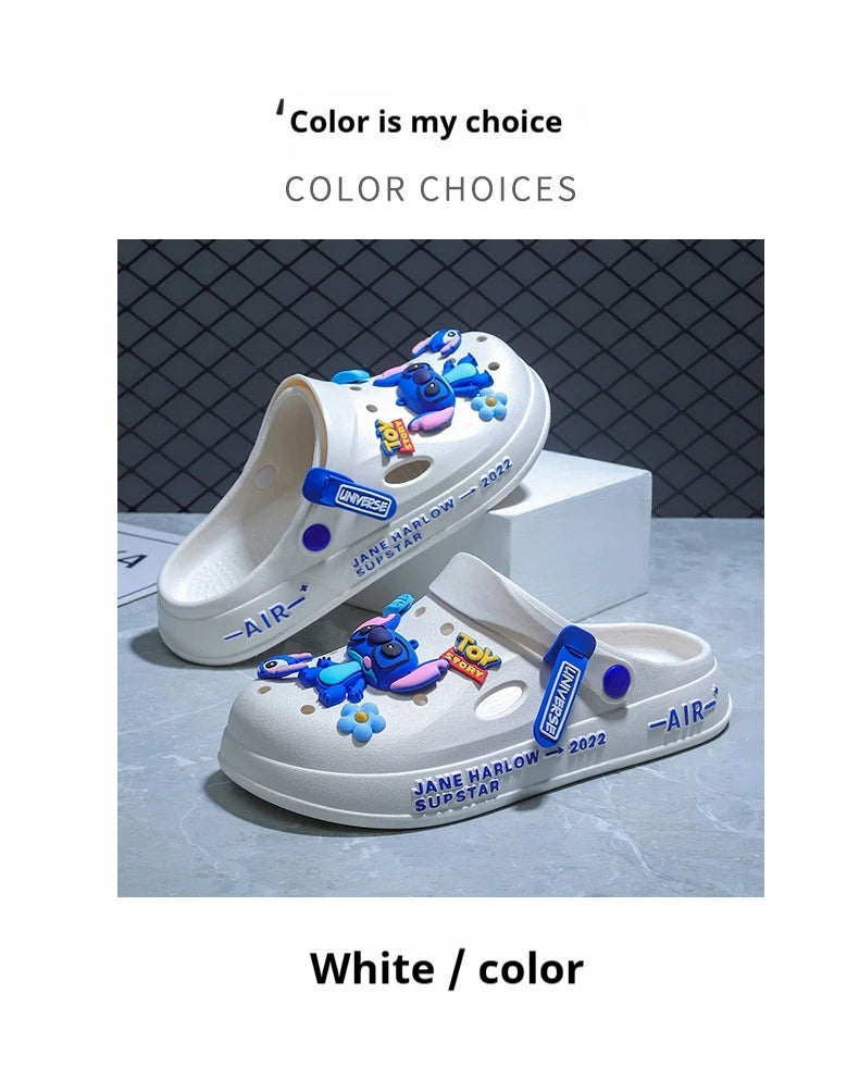 New Cartoon Stitch Series Head Slippers For Couples Are Super Light Anti-Slip And Versatile Casual Shoes For Men And Women Gifts