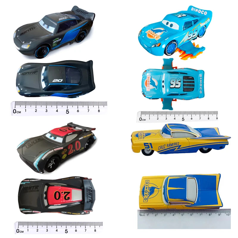 Disney Pixar Cars 3 Lightning McQueen No19 Poppy Racing Family Family Jackson Storm Ramirez Die Cast Metal Alloy Kids Gifts