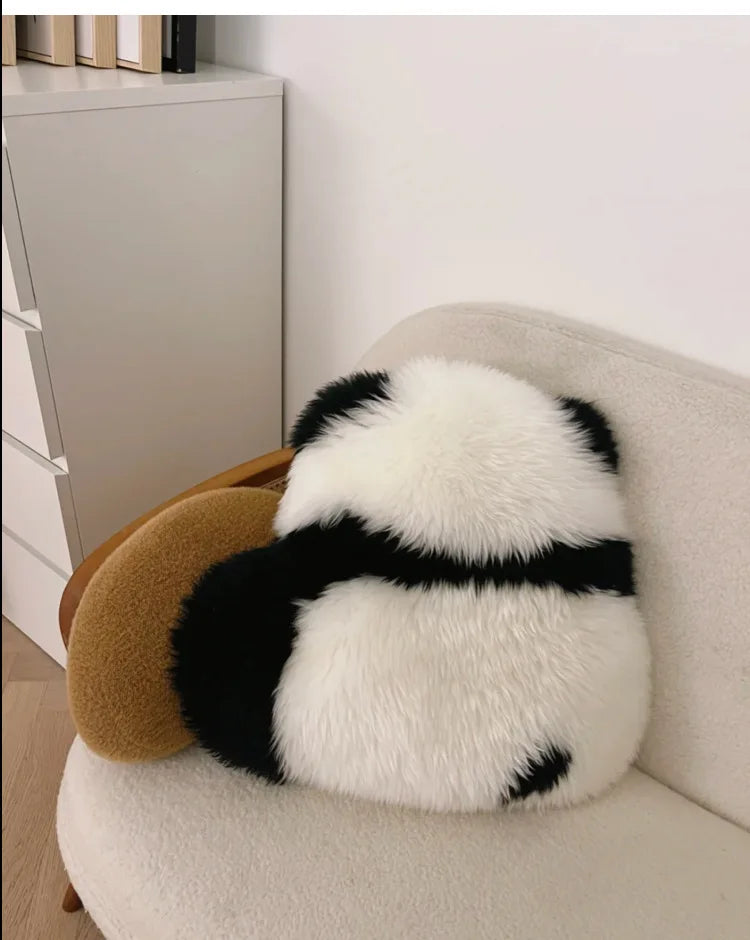 Cute Panda Plush Seat Cushion Doll Long Soft Plush Pillow for Sofa