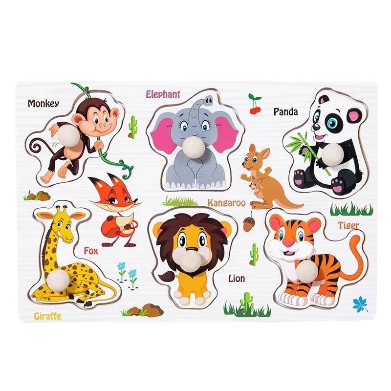 Montessori Wooden Puzzle 3D Alphabet Letters Number Matching Game Baby Kids Toys Education Learning Toy for Children 2 to 4 Year
