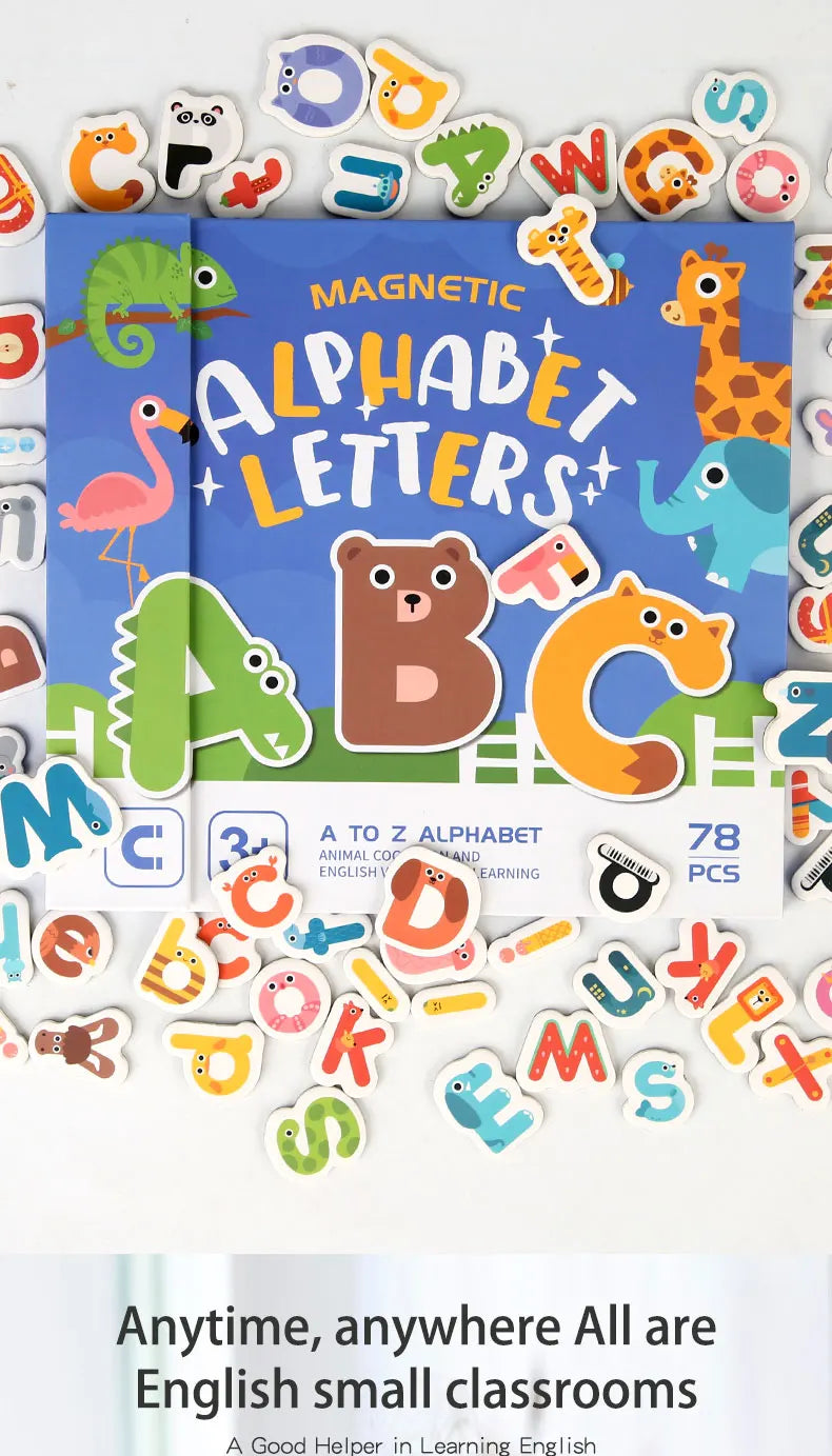 Montessori Busy Quiet Book English Magnetic Letters Card Pairing Exercise Puzzle Spell Games Educational Toys For Children Gifts