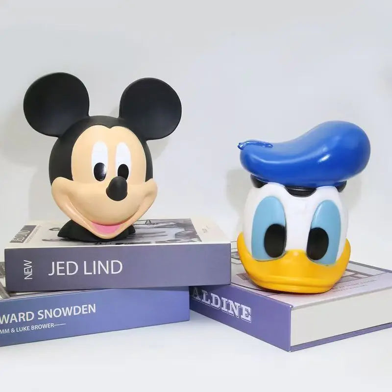 Disney Figuras 16cm Piggy Bank Mickey Mouse Donald Duck Money Bank Box Cartoon Doll Saving Pot Home Accessories Birthday Gift
