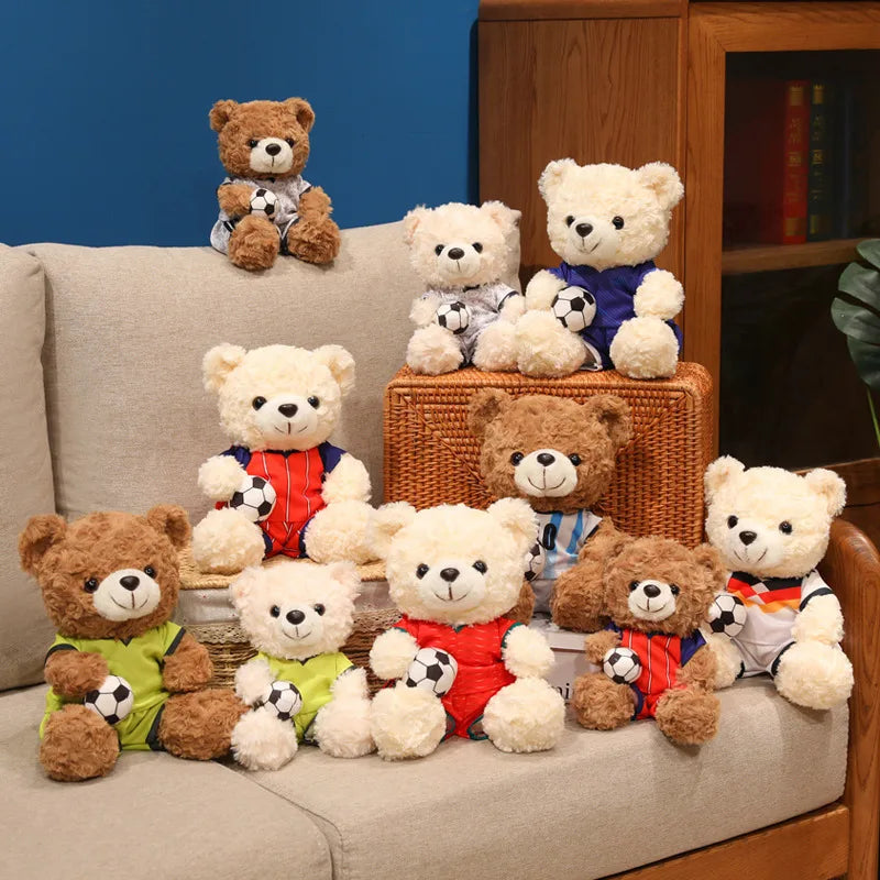 16/23CM Plush Football bear Player Toys Plushie Commemorative Mascot Bear Plush Doll National team Cubs Doll Competition Gifts