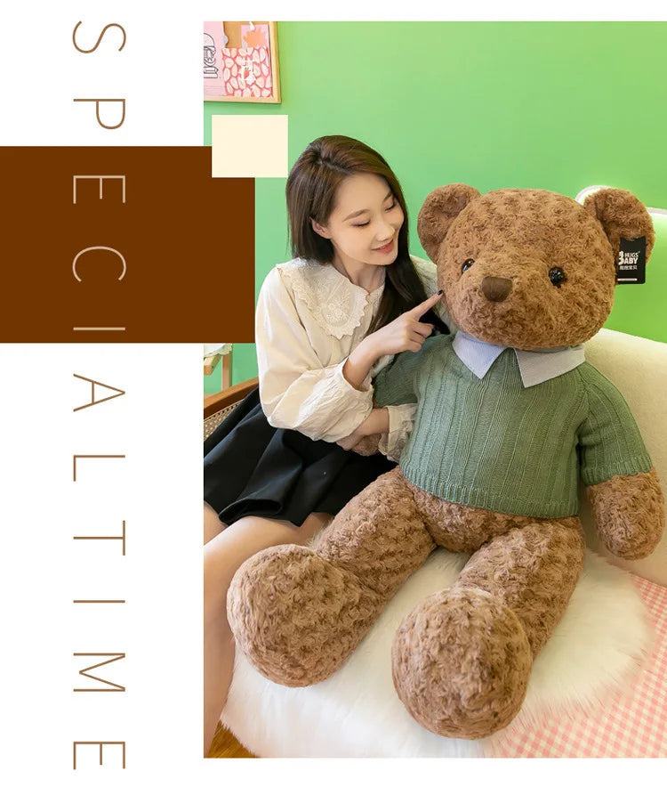 Brown Bear Toy Princess Plush Doll A Bear In A Sweater A Girl'S Birthday Present Boy'S Couch Pillow Bear Doll 30cm And 40cm