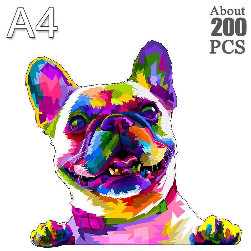 Dog Series Wooden Jigsaw Puzzles Art Unique Animal Shaped Puzzle Diy Leisure Game for Adults Kids Family Home Decor