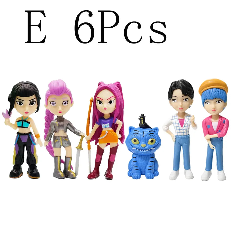 High Quality Kpop Devil Hunter Rumi Zoe Mira anime polyvinyl chloride character collection desktop trinkets Childrens