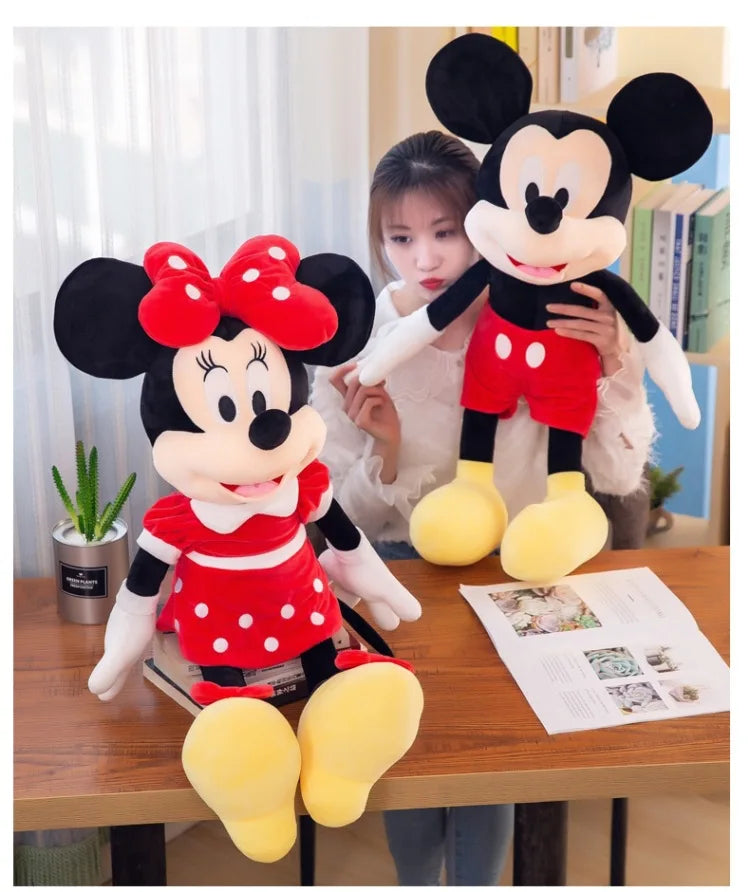 Disney Mickey Mouse Minnie Mouse Soft Plush Toys Cartoon Stuffed Dolls Kids Birthday Gifts Wedding Claw Machine Prizes Bed Pals