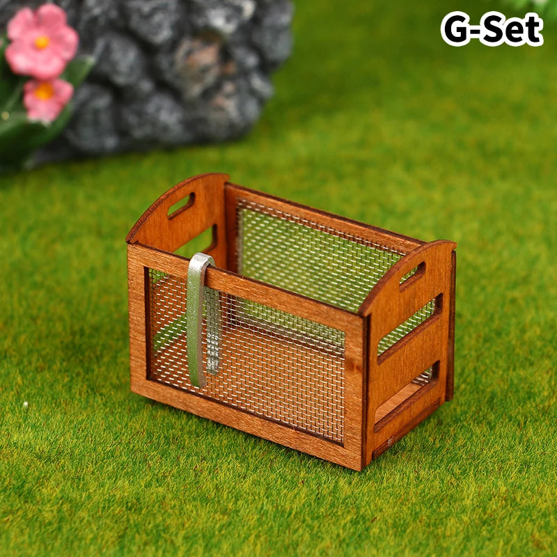 1Pcs Dollhouse Miniature furniture Display Shelf Bread Rack Cake Shelf Storage with Tongs DIY Bakery Shop Decor Doll House Toys