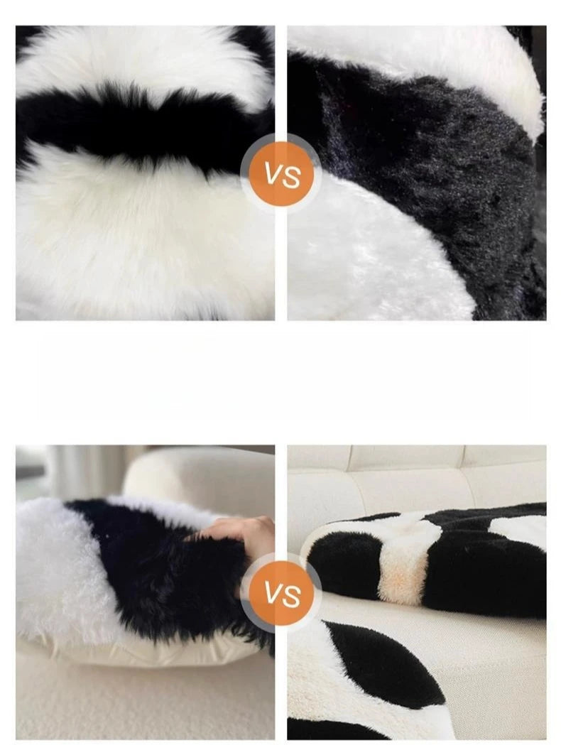 Cute Panda Plush Seat Cushion Doll Long Soft Plush Pillow for Sofa
