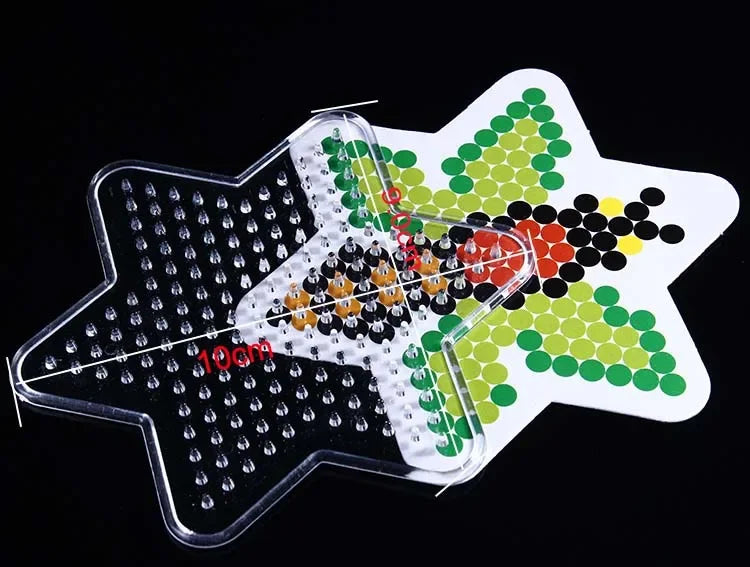 5mm Hama Beads Template with Color Paper Plastic Stencil Jigsaw Perler Puzzles Pixel Beads Diy Transparent Shape Puzzle Pegboard
