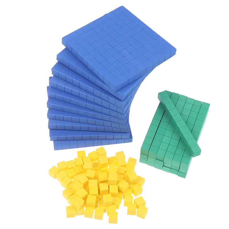 New 130Pcs Base Ten Blocks For Math Place Value Blocks Base 10 Math Manipulatives Number Concepts Math Cubes For Kids Counting B