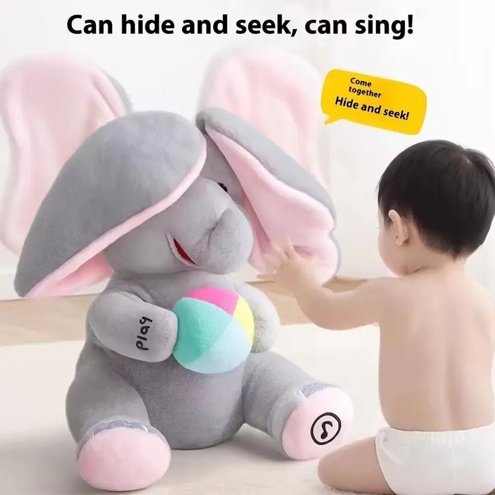 Hide-and-seek Elephant Plush Toy Flapping Ears With Cheerful Songs Elephant Soft Soothing New Born Gift For 3-12 Months Gifts