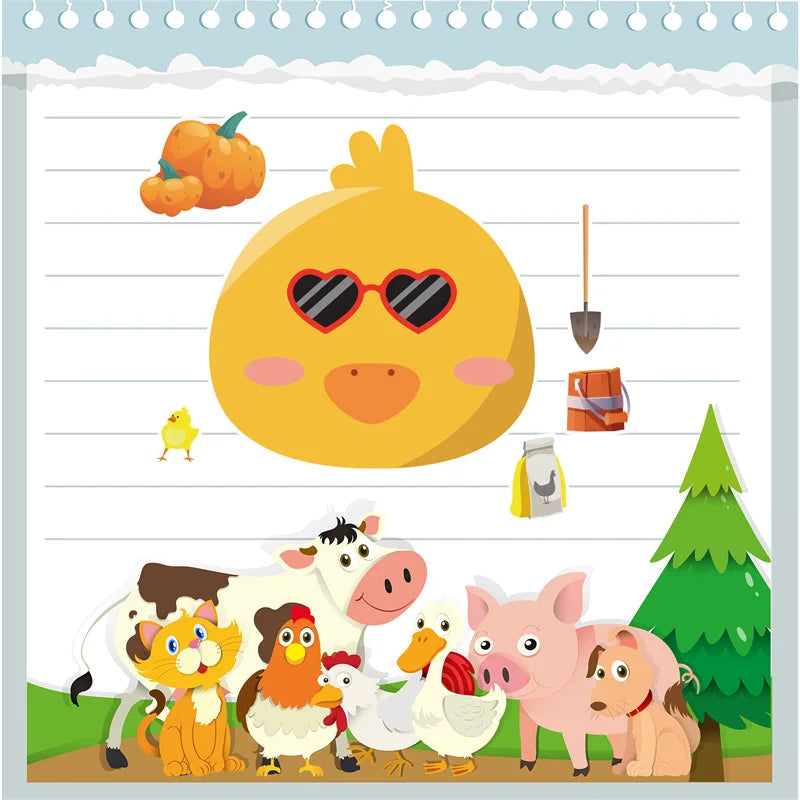 Farm Animal Make a Face Sticker Sheets for Kids Todders Activities Cute Cartoon Puzzle Stickers Birthday Party Favor Crafts Toys