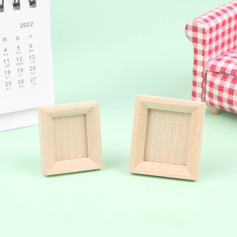 1:12 Dollhouse Miniature Photo Frame With Rear Cover Simulation Furniture Model Living Scene Decor Toy Doll House Accessories