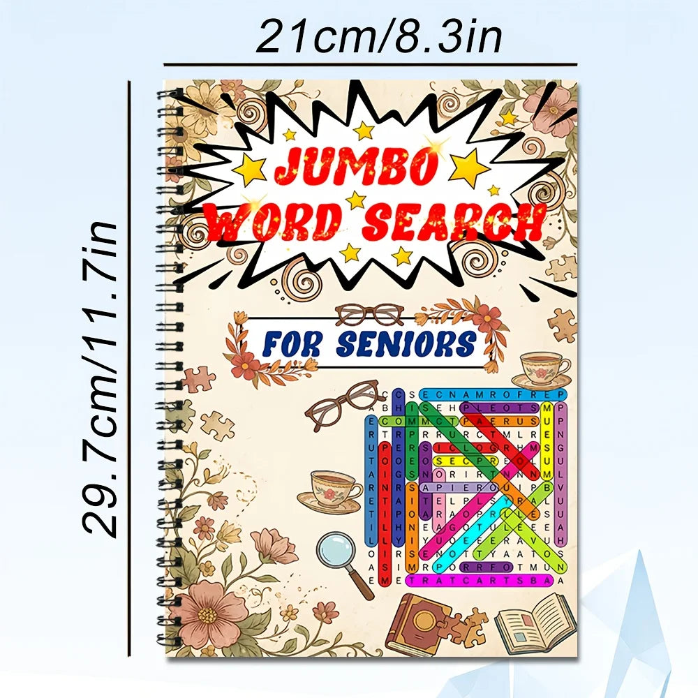 1PC Large Print Word Search Puzzle Book for Adults Seniors, Brain Teaser Games, Christmas Gifts and Travel Activities