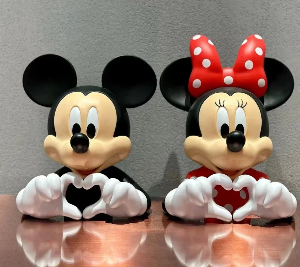 10cm New Love Mickey Mouse Minnie Figure Cartoon Pvc Suit Decoration Living Room Ornaments Model Girls Birthday Gift