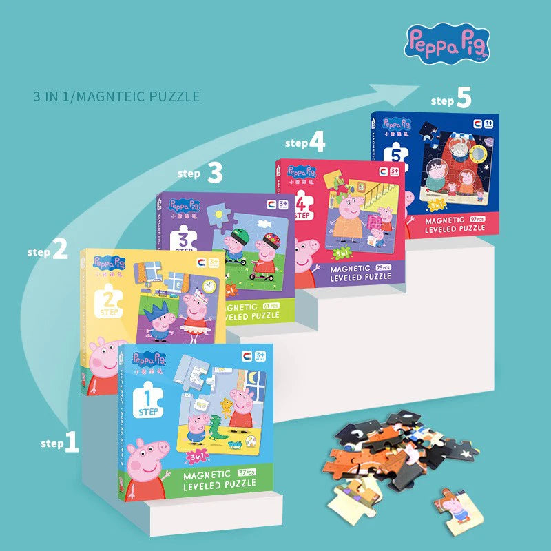 Peppa Pig Magnetic Puzzle Children's early Education Educational Toys George Character Cartoon Puzzle Birthday Gift