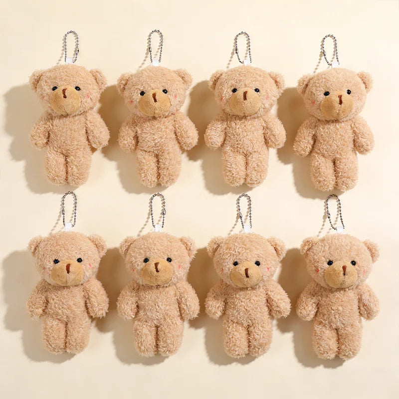 10 Pcs Mini Stuffed Plush Bears Cute Animal Tiny Bear Doll Toy Keychain Bag Pendant Ornament Soft Stuffed Toy Girl Party Gift