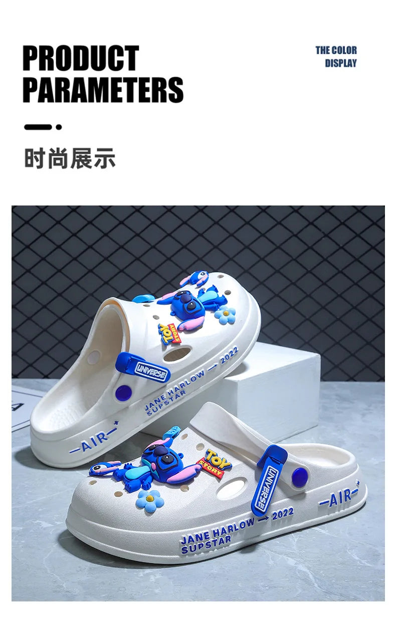 New Cartoon Stitch Series Head Slippers For Couples Are Super Light Anti-Slip And Versatile Casual Shoes For Men And Women Gifts