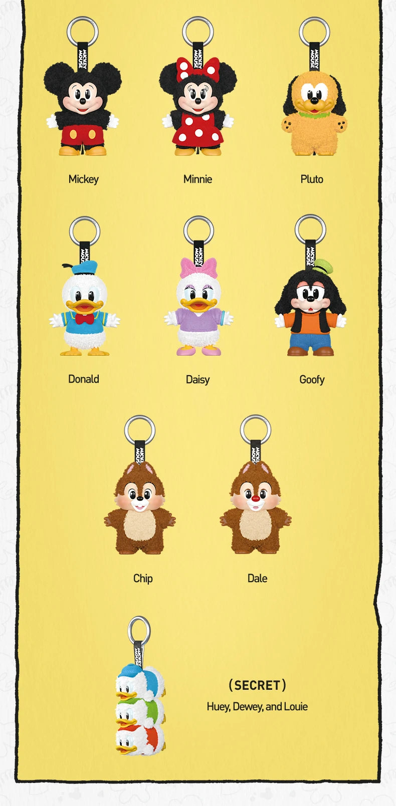 POP MART Mickey Family Cute Together Keychain Series Blind Box Mystery Box Original Toy Doll Cute Anime Figure Desktop Ornament
