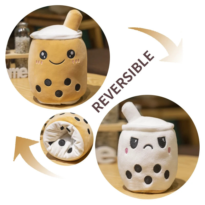 Kawaii Milk Tea Cup Plush Pillow 23cm Stuffed Food Fruit Boba Doll Ultrasoft Stuffed Plush Tea Shop Kids Toys Birthday Gift