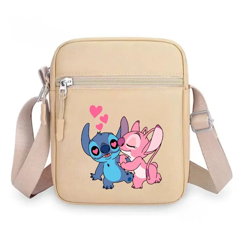 2026 Disney Latest Hot Selling Stitch Printed Boys and Girls Colorful Small Square Bag Casual Fashion Cute Women's Shoulder Bag