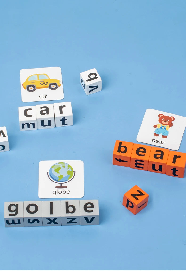 3D Puzzle Wooden Space Thinking Imagination Logic Games Spell Word Toy Children's Math Educational Toys BoardGifts For Kids DIY