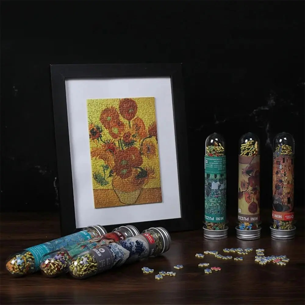 150PCS/Set Creative Oil Painting Jigsaw Puzzles Gifts Mini Puzzle Game Test Tube Decompression Game Adult Children