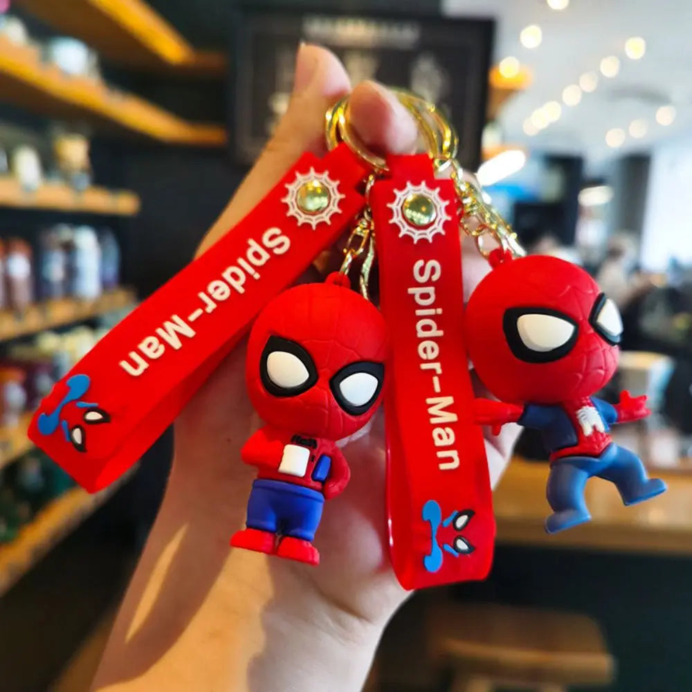 Classic SpiderMan Keychain Pendant Disney Marvel Amazing Inverted Silk Stereo Doll Car Hanging Decor Keychain Birthday Gift Toys