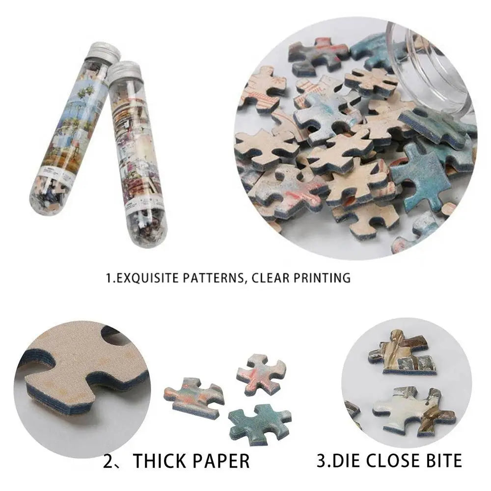 150PCS/Set Creative Oil Painting Jigsaw Puzzles Gifts Mini Puzzle Game Test Tube Decompression Game Adult Children