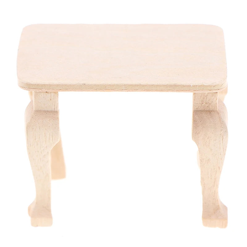 DIY Mini Wooden Table Furniture Toys 1:12 Dollhouse Miniature Accessories Doll House Decor Baby Toys
