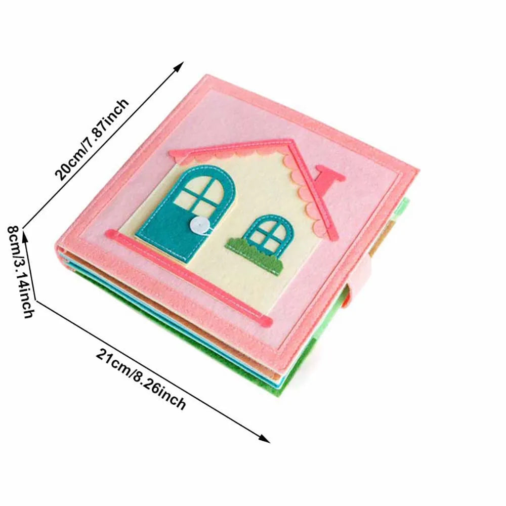 Montessori Sensory Busy Board Quiet Felt Book For Early Activity Learning Book Little Doll House Handmade Felt Books For Travel