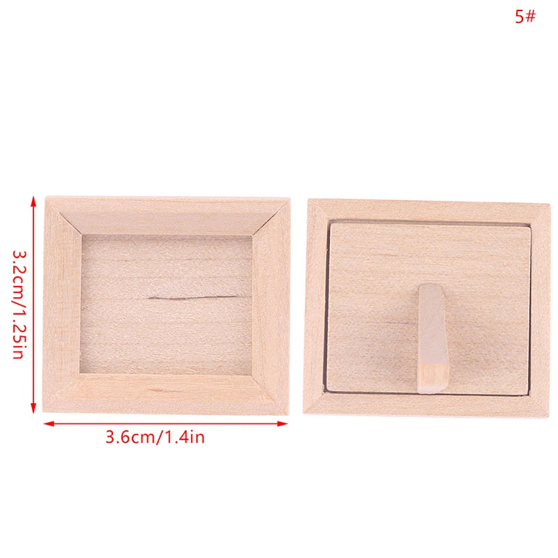1:12 Dollhouse Miniature Photo Frame With Rear Cover Simulation Furniture Model Living Scene Decor Toy Doll House Accessories