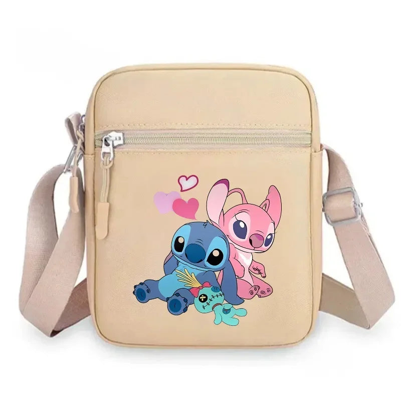 2026 Disney Latest Hot Selling Stitch Printed Boys and Girls Colorful Small Square Bag Casual Fashion Cute Women's Shoulder Bag
