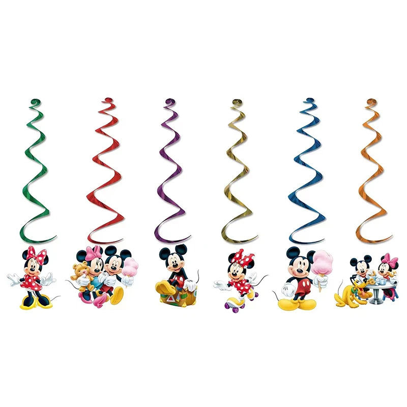 Mickey Mouse Birthday Party Decoration Blue Mickey Tableware Cups Plates Balloons Backdrop Pannents Gift Bag Kids Party Supplies