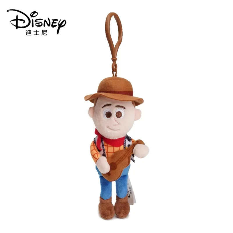 Original Disney Stitch Lotso Sullivan Woody Plush Dolls keychain Angel Stitch Mr.Q Alien Stuffed Toy Pendant Kids Birthday Gift