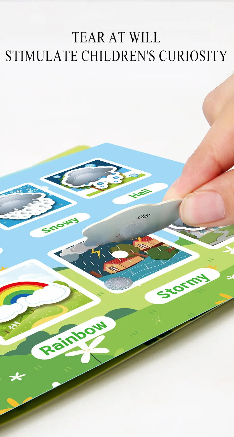 1Set Cartoon Quiet Book Montessori Busy Book with Animal Recognition Puzzle Interactive Game Cards for Preschool DIY Puzzle Book
