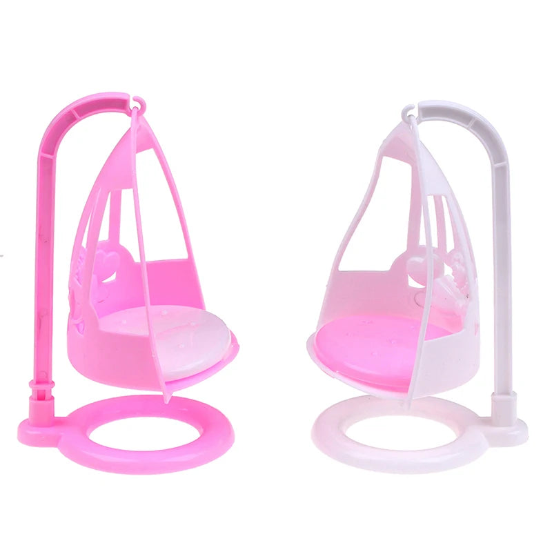 Dollhouse Swing Chair For Girl Doll Miniature Plastic Furniture Toys Doll House Decor