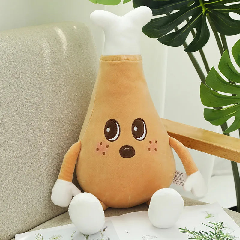 Chips Chicken Leg Fries Food Pillow Pizza Snack Plush Toy Bed Soft Doll Cusion Creactive Valentine's Day Birthday Gift Plushie