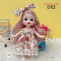 17cm Mini Doll 13 Movable Joint Doll With 3D Big Eyes DIY Toy Doll With Clothes Dress Up 1/12 Fashion Doll Children Girls Gift