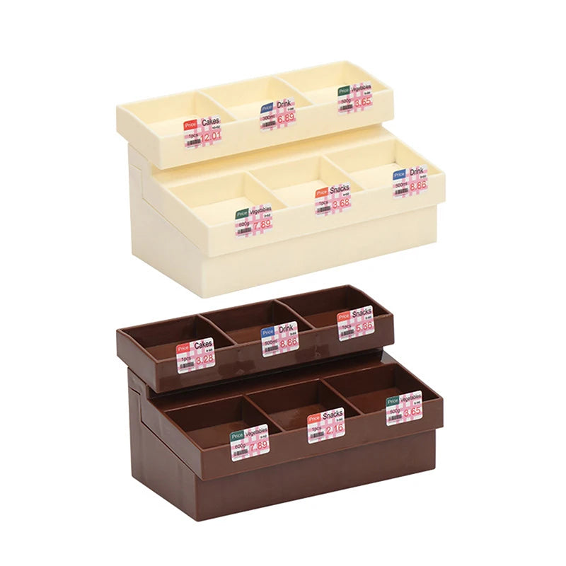 1 Set 1/12 Dollhouse Miniature Simulation Supermarket Display Cabinet Model Decoration Mini Bread Stand Doll Accessories Toys