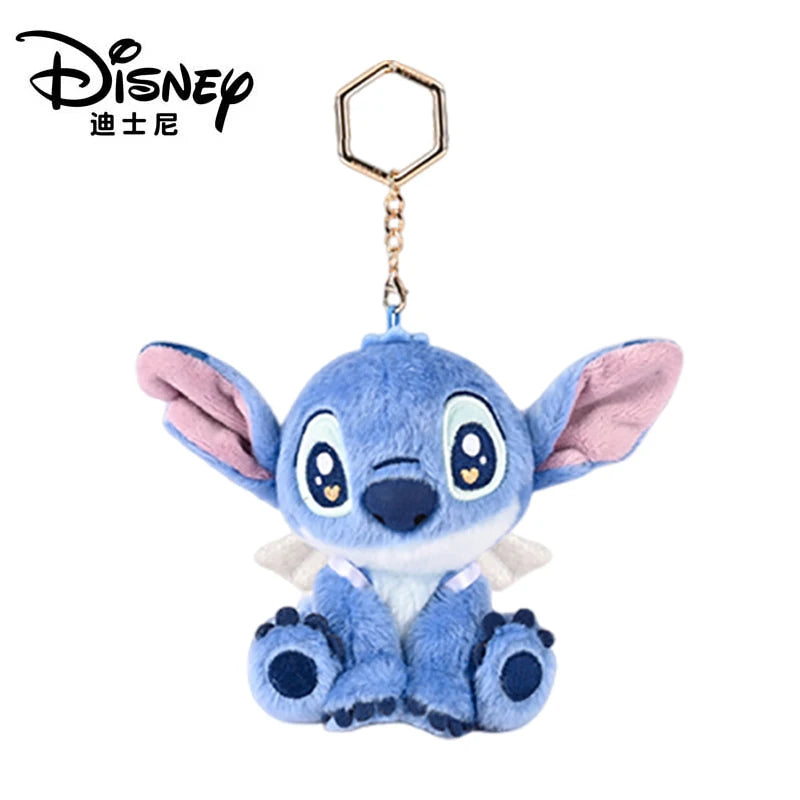 Original Disney Stitch Lotso Sullivan Woody Plush Dolls keychain Angel Stitch Mr.Q Alien Stuffed Toy Pendant Kids Birthday Gift