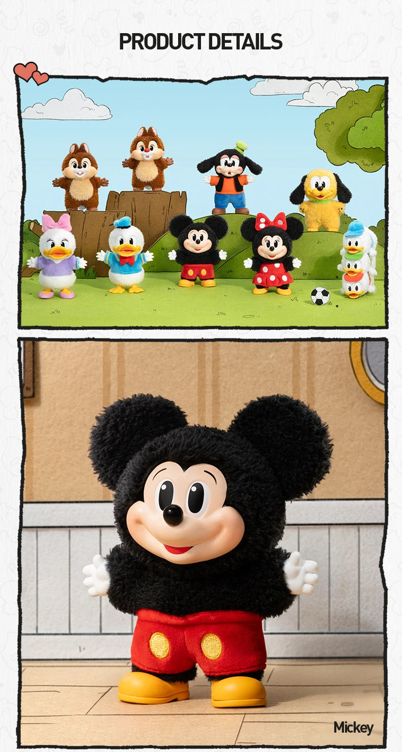 POP MART Mickey Family Cute Together Keychain Series Blind Box Mystery Box Original Toy Doll Cute Anime Figure Desktop Ornament