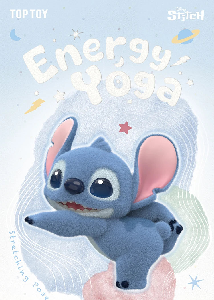 New Toptoy Disney Stitch Energetic Yoga Random Blind Box Series Flocked Figurine Cute Anime Peripheral Doll Collectible Gifts